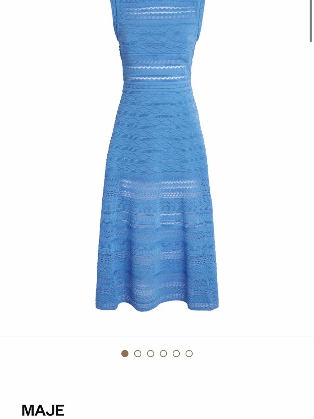 Maje Sky Blue Lace-Detail A-Line Skirt